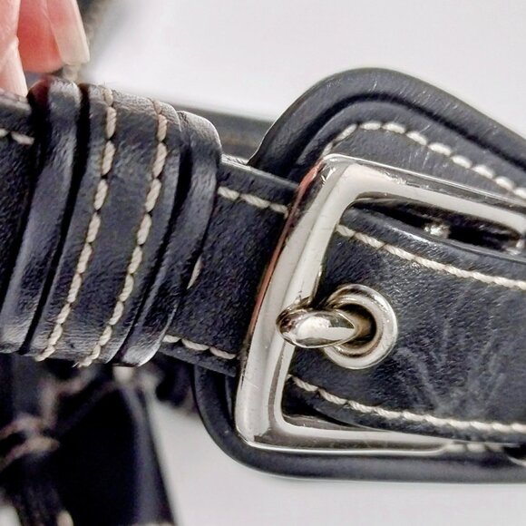 COACH Y2K BLACK JACQUARD SIGNATURE SOHO HOBO SHOULDER BAG, PURSE - Picture 5 of 10